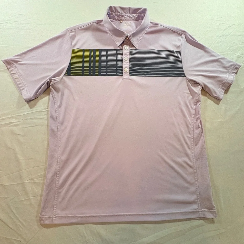 Adidas Golf Polo Shirt Mens Large Purple ClimaCool Short Sleeve Performance Top
